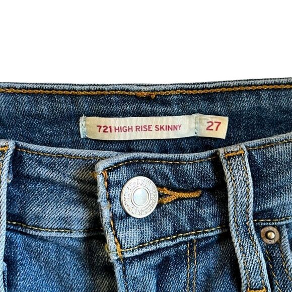 LEVI’s | 721 High-Rise Distressed Skinny Jeans (27) - Picture 3 of 4